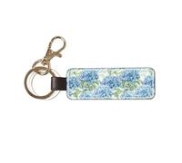 YWSOTRE Ortensia acquerello stampato, Portachiavi in pelle PU, portachiavi con anello portachiavi, organizer, 1 pz