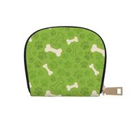 YWSOTRE Ossa della zampa di cane verde, Custodia per carte in pelle PU Elegante porta carte di credito Porta carte di credito