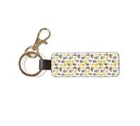 YWSOTRE Ostriche e mandarini, Portachiavi in pelle PU, portachiavi con anello portachiavi, organizer, 1 pz