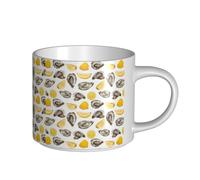 YWSOTRE Ostriche e mandarini, Tazza in ceramica di grande capacità, tazza da tè, tazza da caffè 450 ml