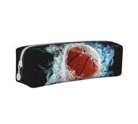 YWSOTRE Pallacanestro astratta, Astuccio per matite Astuccio per penne Astuccio per matite in pelle portatile con astuccio cosmetico con cerniera