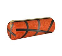 YWSOTRE Pallacanestro Linea Nera, Astuccio portapenne cilindrico Astuccio portapenne in pelle portatile con astuccio cosmetico con cerniera