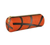 YWSOTRE Pallacanestro Linea Nera, Astuccio portapenne cilindrico Astuccio portapenne in pelle portatile con astuccio cosmetico con cerniera