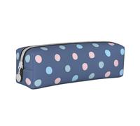 YWSOTRE Pastello Punti Sfondo Blu Navy, Astuccio per matite Astuccio per penne Astuccio per matite in pelle portatile con astuccio cosmetico con cerniera