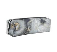 YWSOTRE Pastello Splash astratto in marmo grigio, Astuccio per matite Astuccio per penne Astuccio per matite in pelle portatile con astuccio cosmetico con cerniera