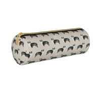 YWSOTRE Pastori australiani carini, Astuccio portapenne cilindrico Astuccio portapenne in pelle portatile con astuccio cosmetico con cerniera