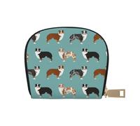 YWSOTRE Pastori australiani, Custodia per carte in pelle PU Elegante porta carte di credito Porta carte di credito