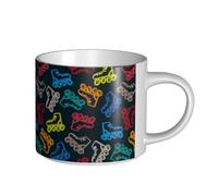 YWSOTRE Pattini colorati e luminosi, Tazza in ceramica di grande capacità, tazza da tè, tazza da caffè 450 ml