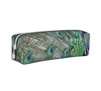 YWSOTRE Pavone che mostra le piume con le ali aperte, Astuccio per matite Astuccio per penne Astuccio per matite in pelle portatile con astuccio cosmetico con cerniera