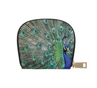 YWSOTRE Pavone che mostra le piume con le ali aperte, Custodia per carte in pelle PU Elegante porta carte di credito Porta carte di credito