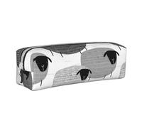 YWSOTRE Pecore divertenti su sfondo grigio, Astuccio per matite Astuccio per penne Astuccio per matite in pelle portatile con astuccio cosmetico con cerniera