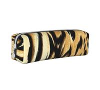 YWSOTRE Pelliccia tigrata di pelle di tigre di leone leopardo, Astuccio per matite Astuccio per penne Astuccio per matite in pelle portatile con astuccio cosmetico con cerniera