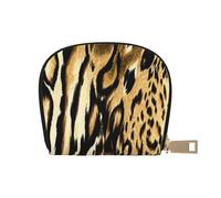 YWSOTRE Pelliccia tigrata di pelle di tigre di leone leopardo, Custodia per carte in pelle PU Elegante porta carte di credito Porta carte di credito