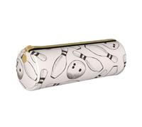 YWSOTRE Perni E Palle Da Bowling, Astuccio portapenne cilindrico Astuccio portapenne in pelle portatile con astuccio cosmetico con cerniera
