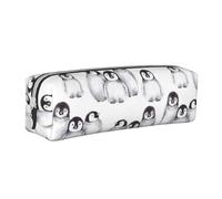 YWSOTRE Piccolo pinguino sveglio in inverno, Astuccio per matite Astuccio per penne Astuccio per matite in pelle portatile con astuccio cosmetico con cerniera