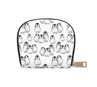 YWSOTRE Piccolo pinguino sveglio in inverno, Custodia per carte in pelle PU Elegante porta carte di credito Porta carte di credito