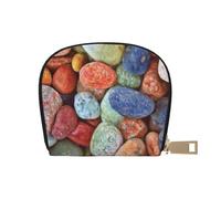YWSOTRE Pietre colorate stampate, Custodia per carte in pelle PU Elegante porta carte di credito Porta carte di credito