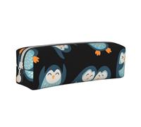 YWSOTRE Pinguini Cartoon modellato, Astuccio per matite Astuccio per penne Astuccio per matite in pelle portatile con astuccio cosmetico con cerniera