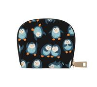 YWSOTRE Pinguini Cartoon modellato, Custodia per carte in pelle PU Elegante porta carte di credito Porta carte di credito