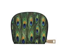 YWSOTRE Piume della coda del pavone, Custodia per carte in pelle PU Elegante porta carte di credito Porta carte di credito