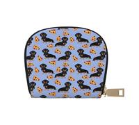 YWSOTRE Pizza cibo bassotto cane carino, Custodia per carte in pelle PU Elegante porta carte di credito Porta carte di credito