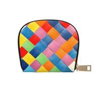 YWSOTRE Plaid colorato stampato, Custodia per carte in pelle PU Elegante porta carte di credito Porta carte di credito