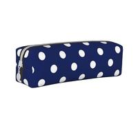 YWSOTRE Pois Blu E Bianchi, Astuccio per matite Astuccio per penne Astuccio per matite in pelle portatile con astuccio cosmetico con cerniera