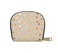 YWSOTRE Pois glitter beige e oro, Custodia per carte in pelle PU Elegante porta carte di credito Porta carte di credito