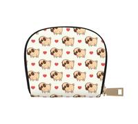 YWSOTRE Pugliese Pug, Custodia per carte in pelle PU Elegante porta carte di credito Porta carte di credito