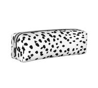 YWSOTRE Punti spot dalmata con stampa animalier in bianco e nero, Astuccio per matite Astuccio per penne Astuccio per matite in pelle portatile con astuccio cosmetico con cerniera
