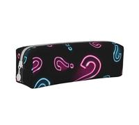 YWSOTRE Punto interrogativo al neon senza soluzione di continuità, Astuccio per matite Astuccio per penne Astuccio per matite in pelle portatile con astuccio cosmetico con cerniera
