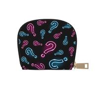 YWSOTRE Punto interrogativo al neon senza soluzione di continuità, Custodia per carte in pelle PU Elegante porta carte di credito Porta carte di credito