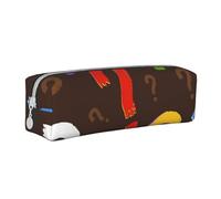 YWSOTRE Punto interrogativo colorato, Astuccio per matite Astuccio per penne Astuccio per matite in pelle portatile con astuccio cosmetico con cerniera