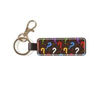 YWSOTRE Punto interrogativo colorato, Portachiavi in pelle PU, portachiavi con anello portachiavi, organizer, 1 pz
