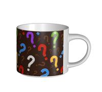 YWSOTRE Punto interrogativo colorato, Tazza in ceramica di grande capacità, tazza da tè, tazza da caffè 450 ml