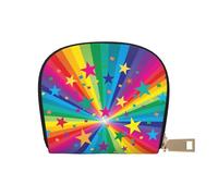 YWSOTRE Raggi Di Coriandoli Arcobaleno E Stelle, Custodia per carte in pelle PU Elegante porta carte di credito Porta carte di credito