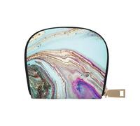 YWSOTRE Roccia del geode dell'agata arcobaleno, Custodia per carte in pelle PU Elegante porta carte di credito Porta carte di credito