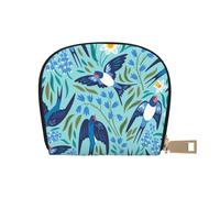 YWSOTRE Rondini volanti Fiori primaverili, Custodia per carte in pelle PU Elegante porta carte di credito Porta carte di credito