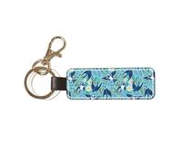 YWSOTRE Rondini volanti Fiori primaverili, Portachiavi in pelle PU, portachiavi con anello portachiavi, organizer, 1 pz