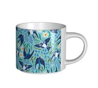 YWSOTRE Rondini volanti Fiori primaverili, Tazza in ceramica di grande capacità, tazza da tè, tazza da caffè 450 ml
