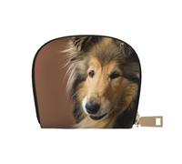 YWSOTRE Rough Collie Lassie Cani Grandi cani soffici Animali domestici, Custodia per carte in pelle PU Elegante porta carte di credito Porta carte di credito