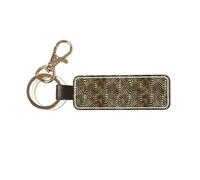 YWSOTRE Safari Africano Nero Oro Pitone Pelle Animale Seppia, Portachiavi in pelle PU, portachiavi con anello portachiavi, organizer, 1 pz