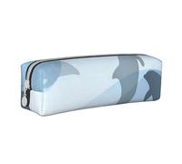 YWSOTRE Sagoma di pesce delfino, Astuccio per matite Astuccio per penne Astuccio per matite in pelle portatile con astuccio cosmetico con cerniera