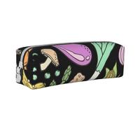 YWSOTRE Scarabocchio Dell'alimento Delle Verdure Su Buio, Astuccio per matite Astuccio per penne Astuccio per matite in pelle portatile con astuccio cosmetico con cerniera