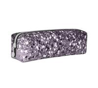 YWSOTRE Scintillante lavanda Lady Glitter Shiny Decor Art, Astuccio per matite Astuccio per penne Astuccio per matite in pelle portatile con astuccio cosmetico con cerniera