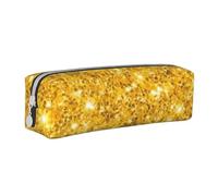 YWSOTRE Scintillio d'oro, Astuccio per matite Astuccio per penne Astuccio per matite in pelle portatile con astuccio cosmetico con cerniera