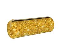 YWSOTRE Scintillio d'oro, Astuccio portapenne cilindrico Astuccio portapenne in pelle portatile con astuccio cosmetico con cerniera