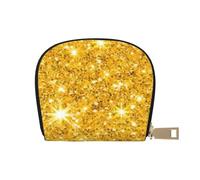 YWSOTRE Scintillio d'oro, Custodia per carte in pelle PU Elegante porta carte di credito Porta carte di credito