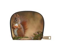 YWSOTRE Sciurus scoiattolo rosso animale carino, Custodia per carte in pelle PU Elegante porta carte di credito Porta carte di credito