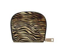 YWSOTRE Seppia della pelle animale della zebra dell'oro nero africano, Custodia per carte in pelle PU Elegante porta carte di credito Porta carte di credito